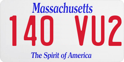 MA license plate 140VU2