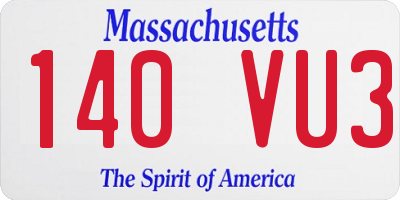 MA license plate 140VU3