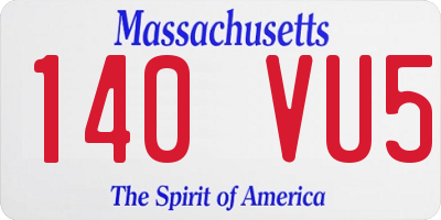 MA license plate 140VU5