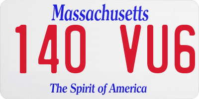 MA license plate 140VU6