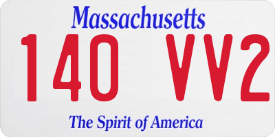 MA license plate 140VV2