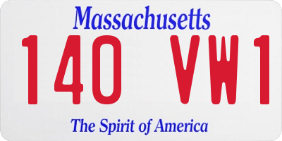 MA license plate 140VW1