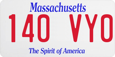 MA license plate 140VY0