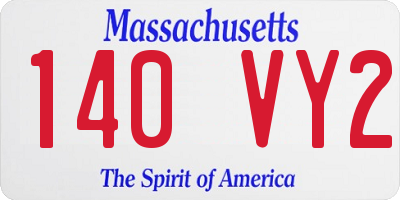 MA license plate 140VY2