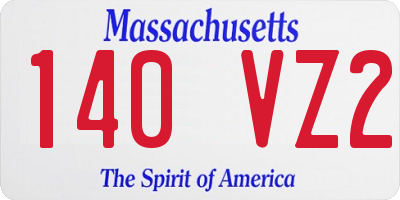 MA license plate 140VZ2