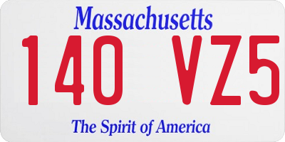 MA license plate 140VZ5