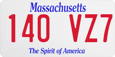 MA license plate 140VZ7