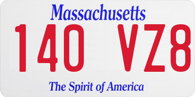 MA license plate 140VZ8