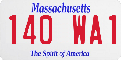 MA license plate 140WA1