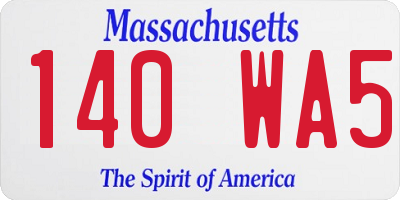 MA license plate 140WA5