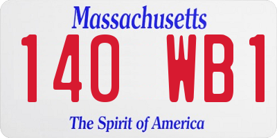 MA license plate 140WB1