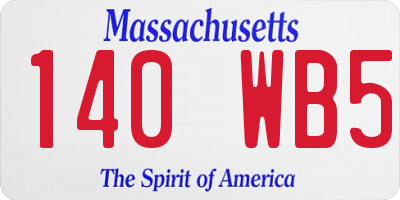 MA license plate 140WB5