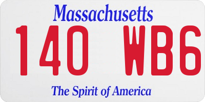 MA license plate 140WB6