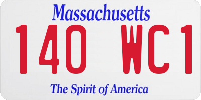MA license plate 140WC1