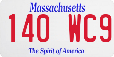 MA license plate 140WC9