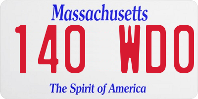 MA license plate 140WD0