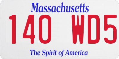 MA license plate 140WD5