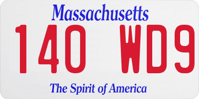 MA license plate 140WD9