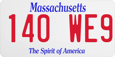 MA license plate 140WE9
