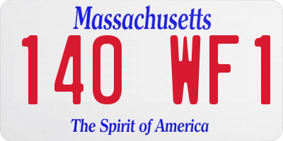 MA license plate 140WF1