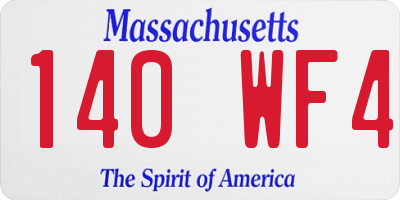 MA license plate 140WF4