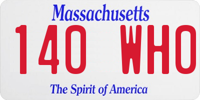 MA license plate 140WH0