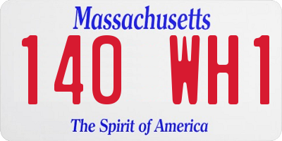 MA license plate 140WH1