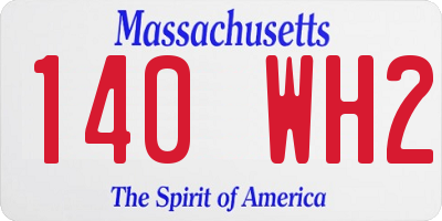 MA license plate 140WH2