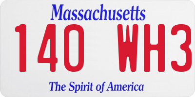 MA license plate 140WH3