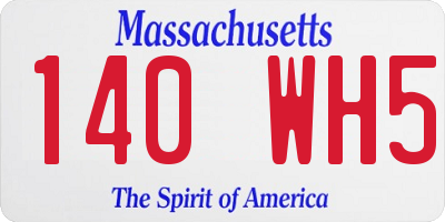 MA license plate 140WH5