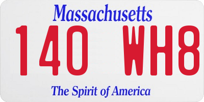 MA license plate 140WH8
