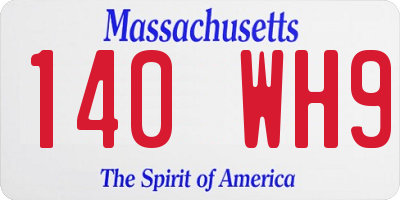 MA license plate 140WH9