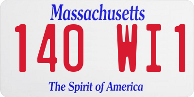 MA license plate 140WI1