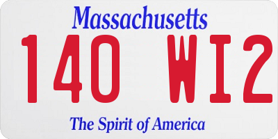 MA license plate 140WI2