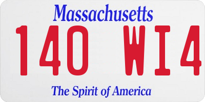 MA license plate 140WI4