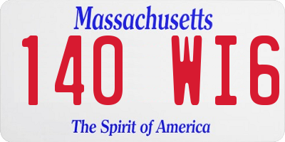 MA license plate 140WI6