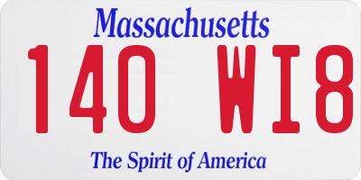 MA license plate 140WI8