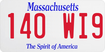 MA license plate 140WI9
