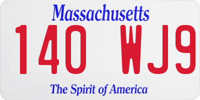 MA license plate 140WJ9