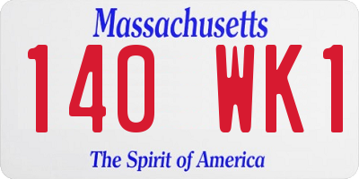 MA license plate 140WK1