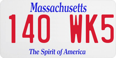 MA license plate 140WK5