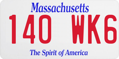 MA license plate 140WK6