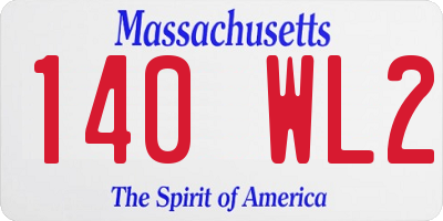 MA license plate 140WL2
