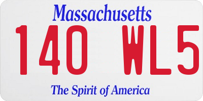 MA license plate 140WL5