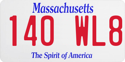 MA license plate 140WL8