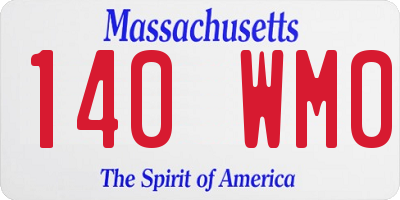 MA license plate 140WM0