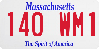 MA license plate 140WM1