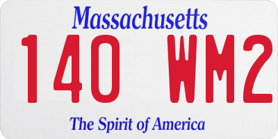 MA license plate 140WM2