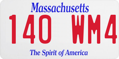 MA license plate 140WM4