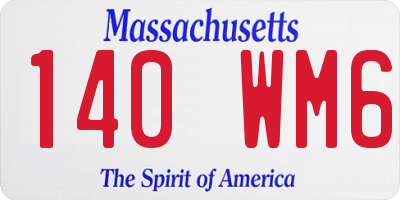 MA license plate 140WM6